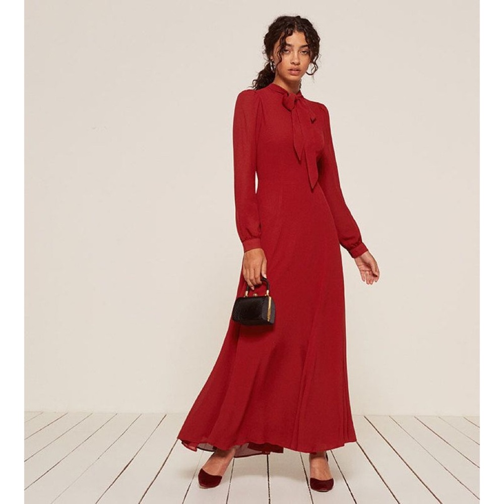 Reformation maxi dress red
